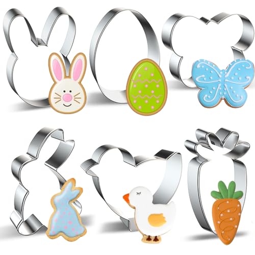 YomiFamily Easter Cookie Cutters Large Set of 6, Great for Kids