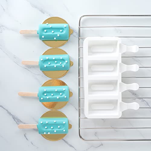 Restaurantware White Silicone Popsicle Mold, 4 Cavities, Cylinder, 1 Ct - size: 1 Count, style: Cylinder