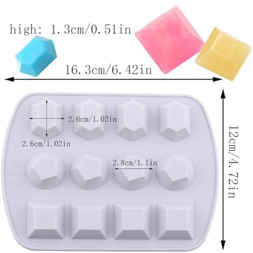 12 Cavity Gemstone Silicone Candy Molds