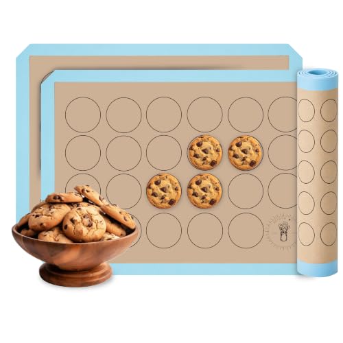 Silicone Baking Mats, Cookie Baking Mats, Full Sheet Reusable Pack of 2 - color: Cookie Baking Mats Blue, size: Full Size Pack of 2