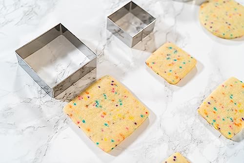 Bakerpan Stainless Steel Square Cookie Cutter Set - (2 Inch & 3 Inch) - style: Square