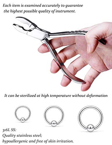 Vsnnsns 9 Style 316L Surgical Steel Body Piercing Tools Kit Piercing Clamps Forceps Use for Nose Septum Lip Tongue Eyebrow Belly Rings Ear Dermal Piercing Jewelry Kit Tools - color: Style 7, Closing Piercing Clamps Forceps