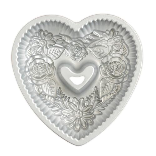 Nordic Ware Wildflower Heart Bundt, 6 Cup, Toffee - style: Heart Bundt