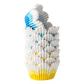 Tulip Cupcake Liners for Baking, 192pcs Greaseproof Petal Baking Cups - color: Yellow & Blue