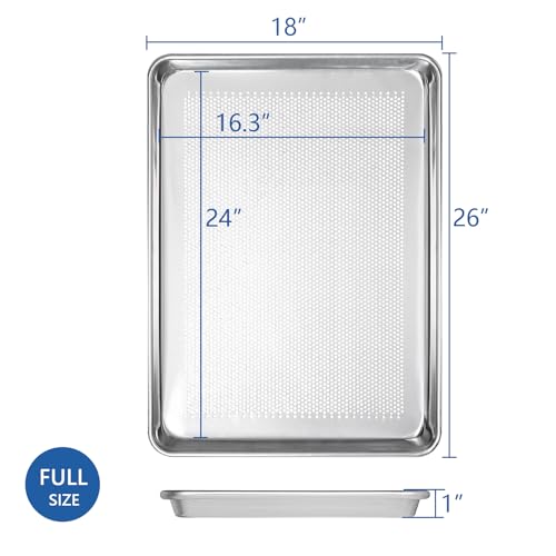 HARDURA Aluminum Perforated Baking Sheet Pan 18"L X 26"W X 1"H, 12Packs - size: 18" x 26", style: 12PACK Perforated