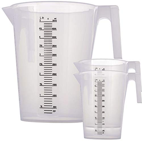 TCP Global 5 Liter (5000ml) Plastic Graduated Measuring and Mixing - size: 5000ml