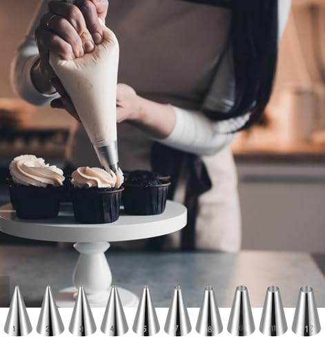 10 Pcs Cake Decorating Tips, Small Piping Tips