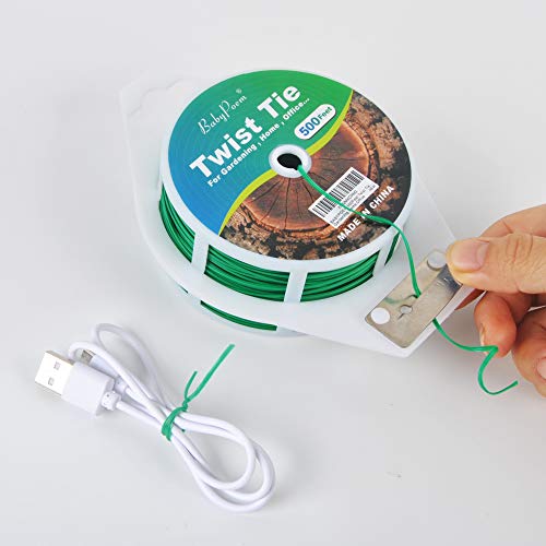 500 Feet (152M) Twist Ties with Cutter, Plastic Multi-purpose Reusable Twist Wire for Gardening, Home, Office