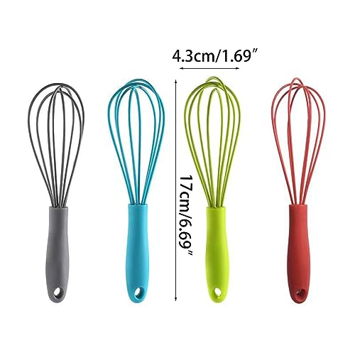 Silicone Eggs Beater Handheld Whisk Cream Foam Maker n Slip Eggs Blender Silicone Eggs Whiskers Portable Red