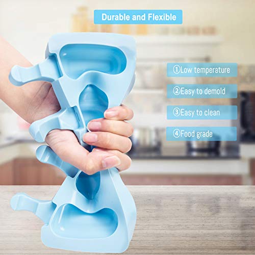 Ouddy Life Popsicle Molds Set of 2, Ice Pop Molds Silicone Cake Pop Mold - color: green blue