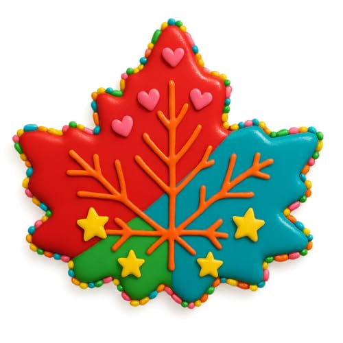 Mighty Gadget Detailed Maple Leaf Cookie Cutter & Stamp Set - 4x4 Inches, Perfect for Fall and Autumn-Themed Baking