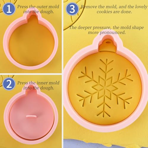 Christmas Ball Cookie Cutters 10Pcs Xmas Ornament Biscuit Molds for Baking - color: Xmas K-10