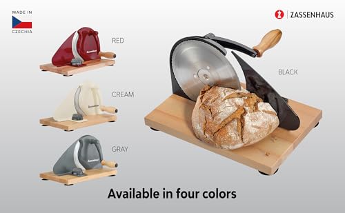 Zassenhaus Original Classic Adjustable Bread Slicer for Uniform Slices - Bread Slicer for Homemade Bread - 18/8 Stainless Steel Blade Sourdough Cutter - Gray, 11.75" x 8" - color: Gray, size: 11.75" x 8" x 4.7"
