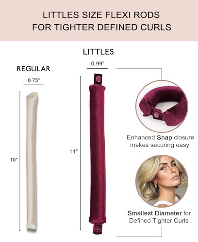 Littles Heatless Curls Overnight Rods Velvet Hair Curler to Sleep in No Heat Heatless Curling Iron Foam Sponge Flexi Rods Hair Rollers for Long Short Hair Care Styling Tools - color: Burgundy