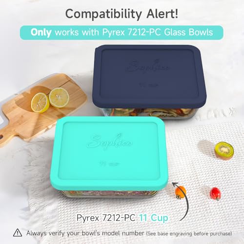 SOPHICO 11 Cup Silicone Replacement Rectangle Lids for Pyrex Glass 7212-PC - color: Mint-1pack