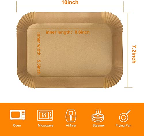Air Fryer Liners Disposable for Ninja Dual, 8.6 x 5.5in, 300 Pcs - size: 8.6*5.5"Rectangle-300 PCS