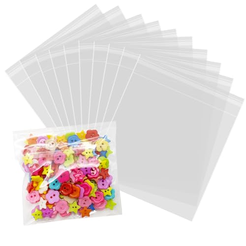 200 Pcs Self Sealing Cellophane Bags, 5x5 Inches Cookie Bags, Resealable Cellophane Bags Self Adhesive for Bakery Cookies Candy Snack - size: 5'' x 5''