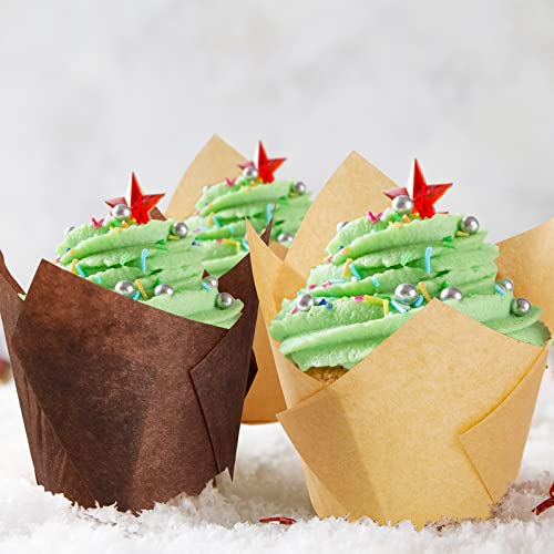 Potchen 800 Pcs Tulip Cupcake Muffin Liners,Solid,Classic Style - color: Solid, style: Classic Style