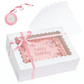 qiqee 14x10x4in Sheet Cake Box with Boards,6 Sets Quarter Bakery Box Donut - color: White, size: 6 Sets, 14"x10"x4"