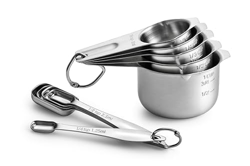 Spring Chef Stainless Steel Measuring Cups and Spoons Set of 10 w/Leveler