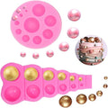 2 Pcs 3D Pearl Fondant Mold, Semi Sphere Chocolate Silicone Molds, Round Lollipop Mold, Dome Mousse Accessories Bakeware Tool