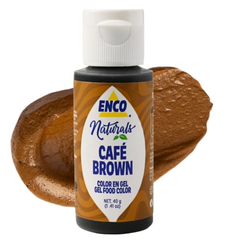 ENCO Natural Food Coloring Gel 1.41 oz (40 g) – No Artificial Dyes, Vibrant Colors for Icing, Buttercream & Fondant (Brown) - color: Brown