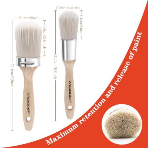 Wesquer Chalk Paint Brushes for Furniture, Wax Brush Milk Paint & Crafts - color: Grey Paint Brush