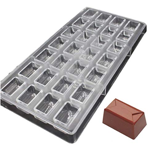 Grainrain polycarbonate chocolate mold polycarbonate chocolate bar mould rectangle envelope diy candy pastry bakeware tools (19329) - color: 10