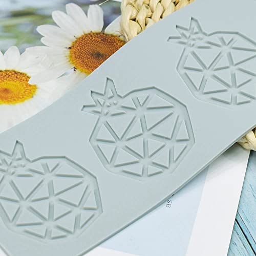 TUKE 3D Hollow Lace Fondant Molds Fruits Leaf Shape Lace Mat Party Cake Decoration Tool Cupcake Mat Silicone Molds for Polymer Clay Chocolate Baking Gummy Mould (Pomegranate_9.52x3.16x0.08inch_I) - size: Pomegranate_9.52x3.16x0.08inch_I
