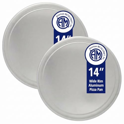 American Metalcraft, inc. TP14 Wide-Rim Pan, (Pack of 2) - size: 14 inches (Pack of 2)