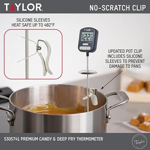 Taylor Digital Programmable Candy and Deep Fry Thermometer - color: Navy