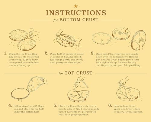 Mrs. Anderson's Baking Easy Pie Crust Maker Bag, Set Of 2, 14-Inch, No-Mess - size: Set/2, 11 to 12-Inch Pies