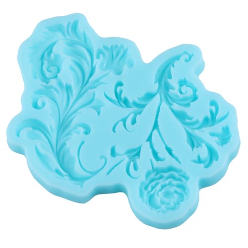 Baroque Flower Fondant Molds Baroque Scroll Flower Silicone Mold - color: Style G