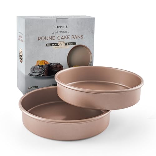 HAPPIELS 9 inch Raund Cake Pan 2 Pack Nonstick, PFOA & BPA Free - style: Round 9'' Pan 2-Pack