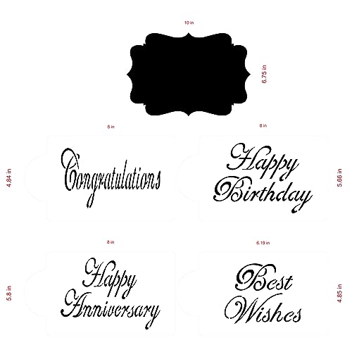 Large Script Celebration Cake Stencil Set by Designer Stencils