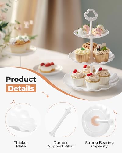 Kootek 10pcs Cupcake Stand Dessert Table Display Set Serving Tray for Party - color: Bright White, size: 10 Set