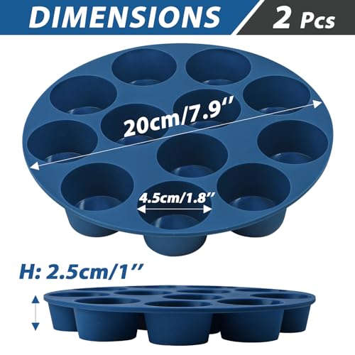 Webake Silicone Air Fryer Muffin Pan for Baking Egg Bites Silicone Mold, Nonstick 1.8 Inch Mini Muffin Tin BPA Free Set of 2 - size: Mini