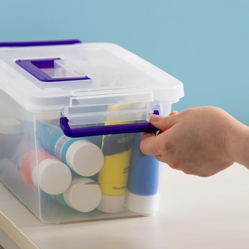 IRIS USA Storage Bins with Lids |Made in USA| 5 Qt - (6-Pack) - Clear - color: Clear, size: 5 Qt. - 6 Pack, style: STACK & CARRY