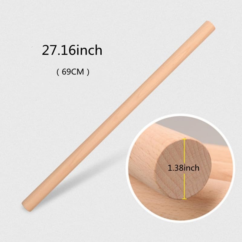 Long Pasta Rolling Pin，27.16×1.38inch/69×3.5cm - size: 27.16x1.38 in