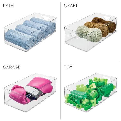 iDesign Stackable Clear Plastic Extra Long Storage Bin, 2-Pack - style: Pack of 2