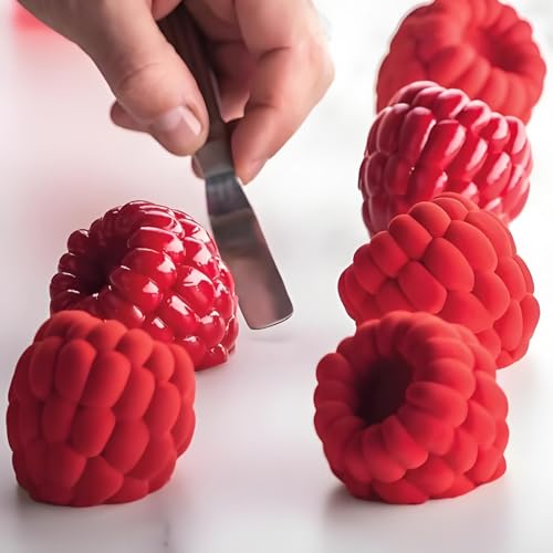 Raspberry Shape Silicone Mold 6-Cavity for Desserts - color: white(raspberry silicone mold-QY192)