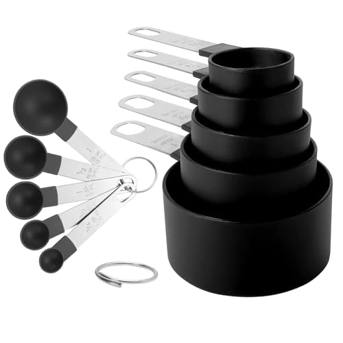 Measuring Cups and Spoons Set - color: Black