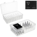2-Pack Piping Tips Storage Box with Fixed Pins and Labels - color: Clear