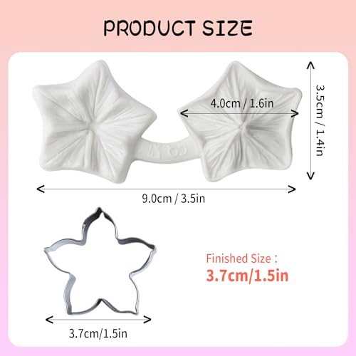 KALAIEN Flower Cupcake Toppers Silicone Mold Flower Fondant Cake Molds
