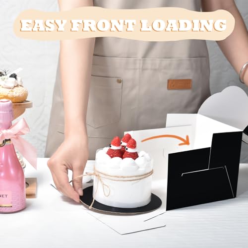 KPOSIYA 40pcs 6x6x5 In Cake Boxes with Cake Boards（20 Boxes & 20 Boards） - color: Black, size: 6x6x5 inch