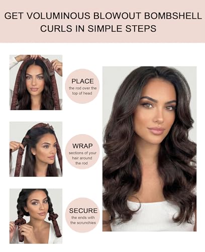 Original Satin Heatless Curls Overnight Curling Rod Set - color: ORIGINAL Onyx