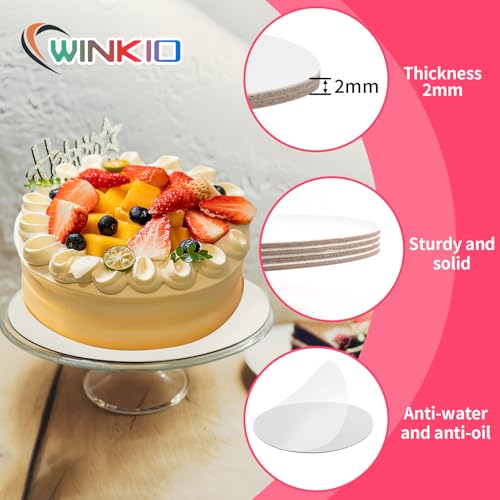 WINKIO 10 in Cake Box with Board, Cake Carrier Holder Container - size: 10×10×5 in, cake box and board, 8pcs