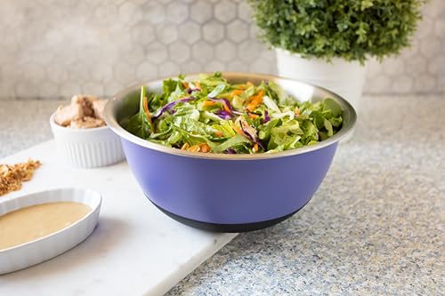 Fox Run Stainless Steel Mixing Bowl, 4.25 Quart Purple Mixing Bowl - color: Purple, size: 4.25 Quart