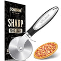 SCHVUBENR Premium Pizza Cutter Wheel - Ultra Sharp Stainless Steel Pizza Slicer with Non-Slip Soft Grip Handle - Multi-Purpose Cutter for Pizza, Dough & Pastry - Dishwasher Safe, Easy to Clean - Black - color: Black
