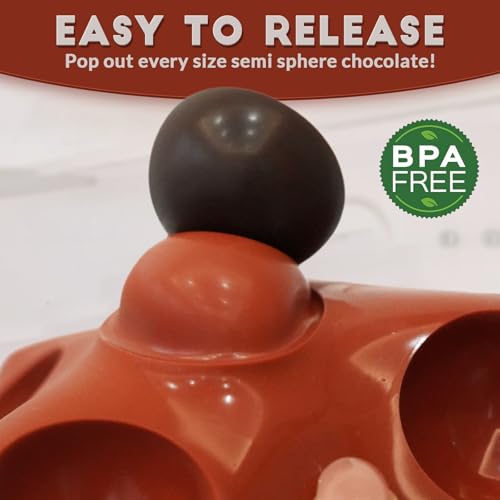 HKNMTT Hemisphere Silicone Molds 4 Size Set for Hot Cocoa Chocolate Bombs Valentines Semi Ball Making Kit Cake Decor Mould, Food Grade Non-stick Kitchen Baking Supplies Oven Safe - style: 1.2-2.5" Semi Sphere 3PCS 4PCS